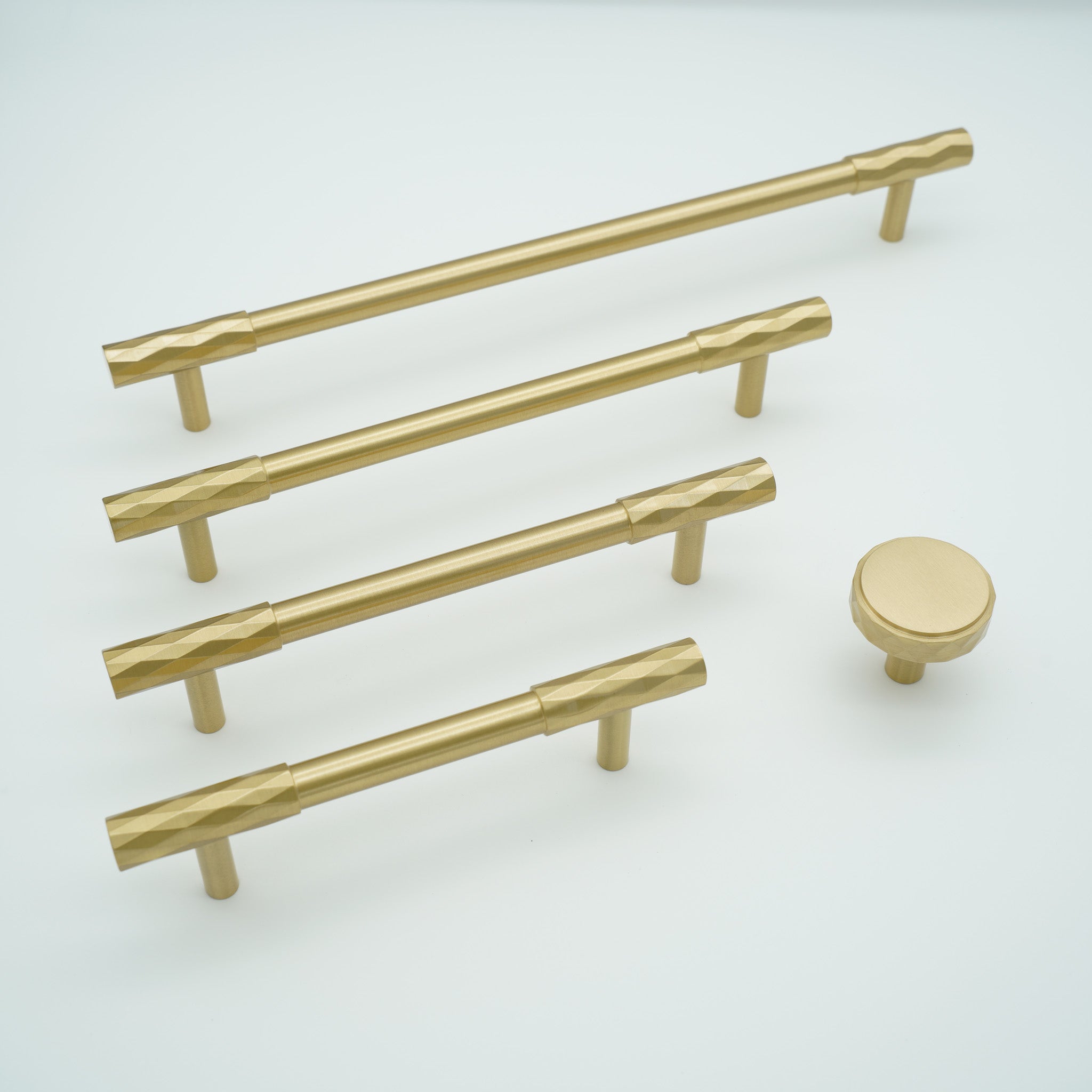 Facet Round Knob Solid Brass Cabinet Knob