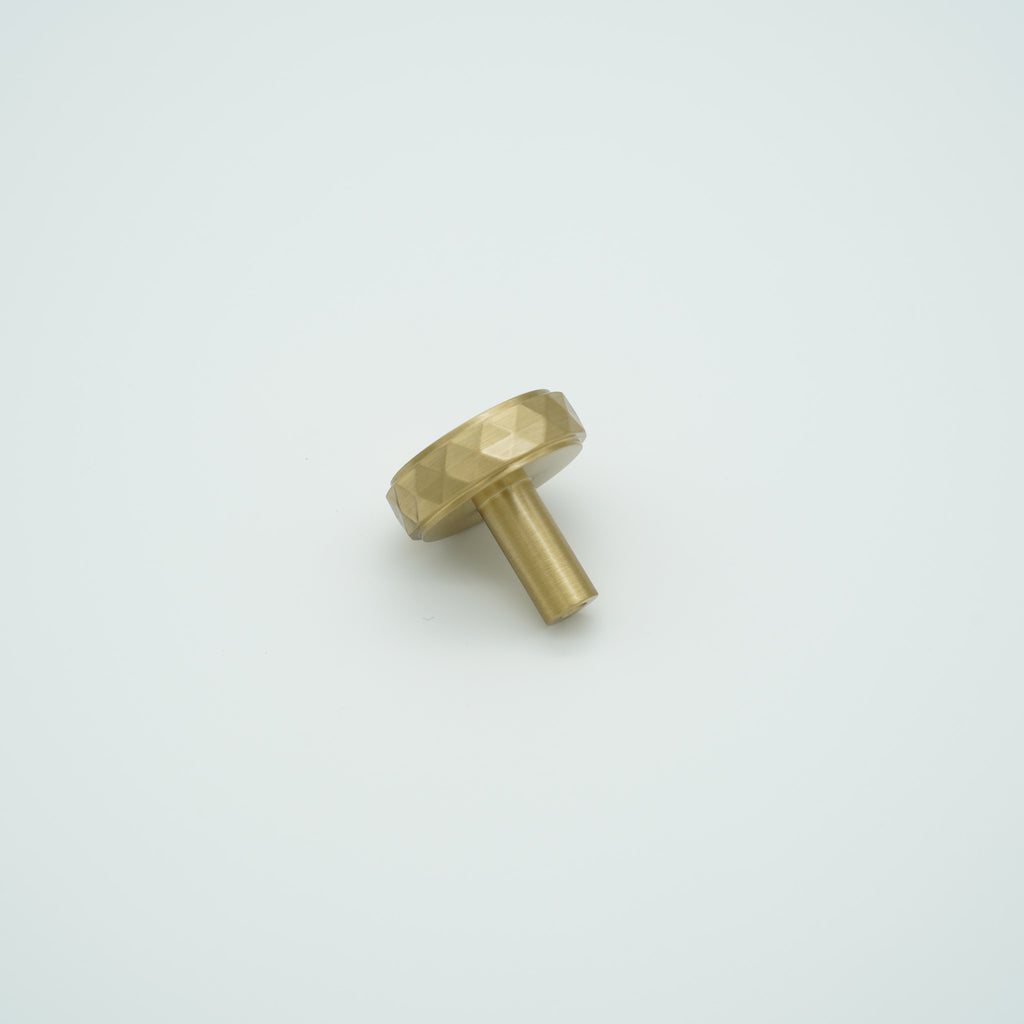 Facet Round Knob Solid Brass Cabinet Knob