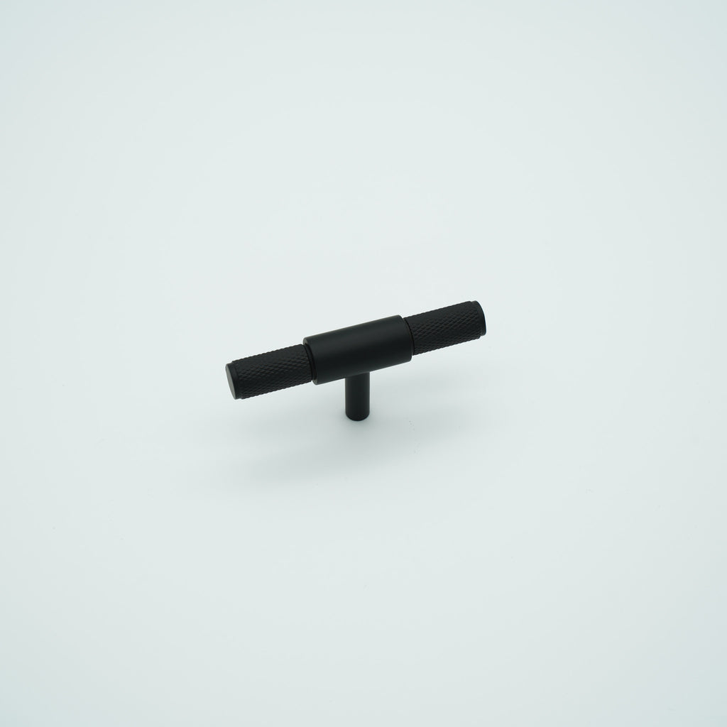 Knox Knurled Solid Brass Cabinet T-Bar Knob
