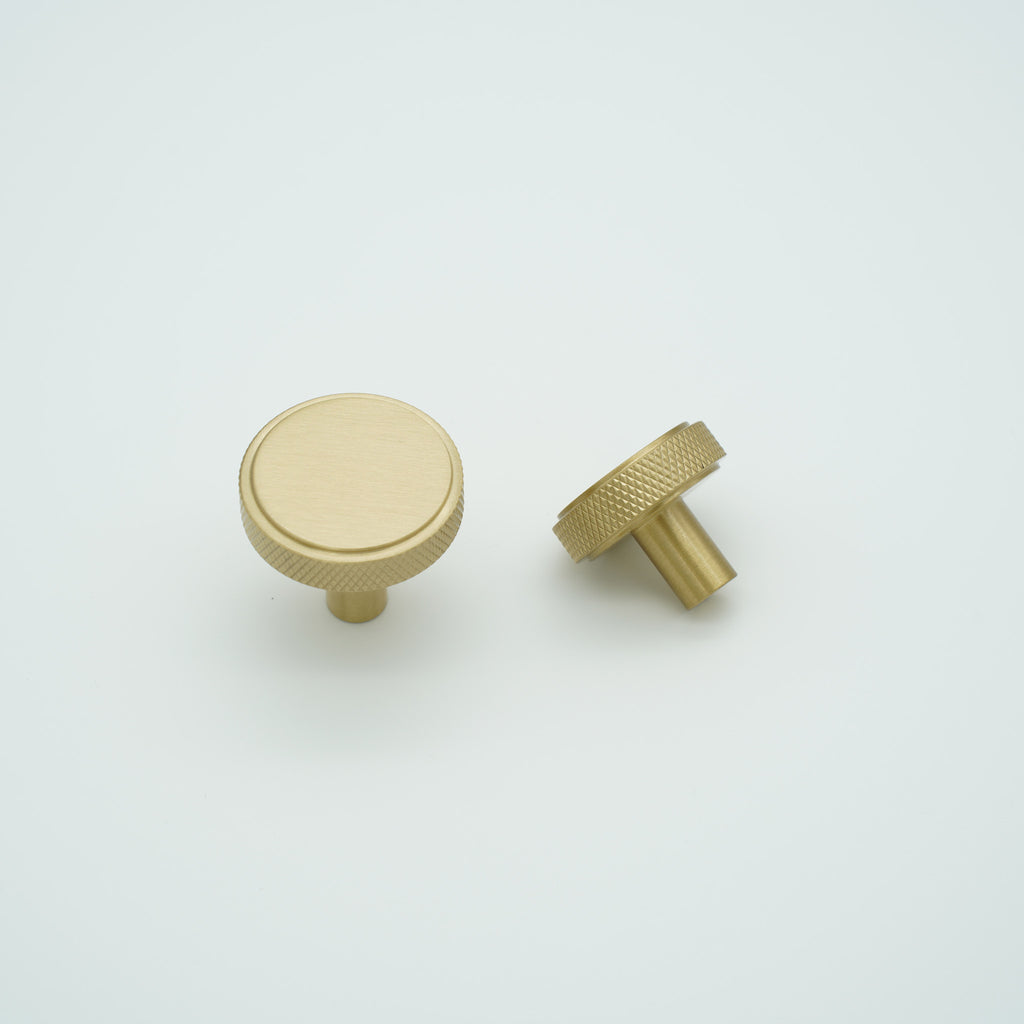 Knox Round Knob Solid Brass Cabinet Knob