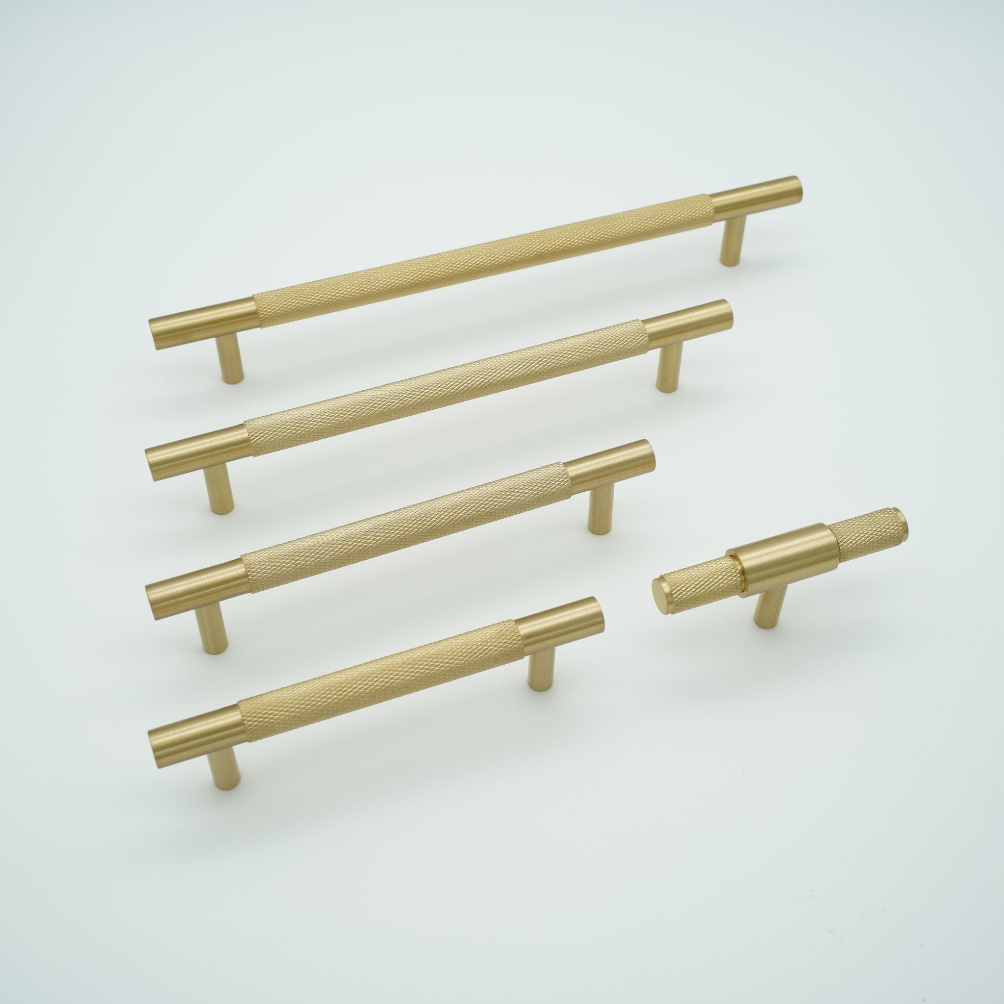 Knox Knurled Solid Brass Cabinet Handle