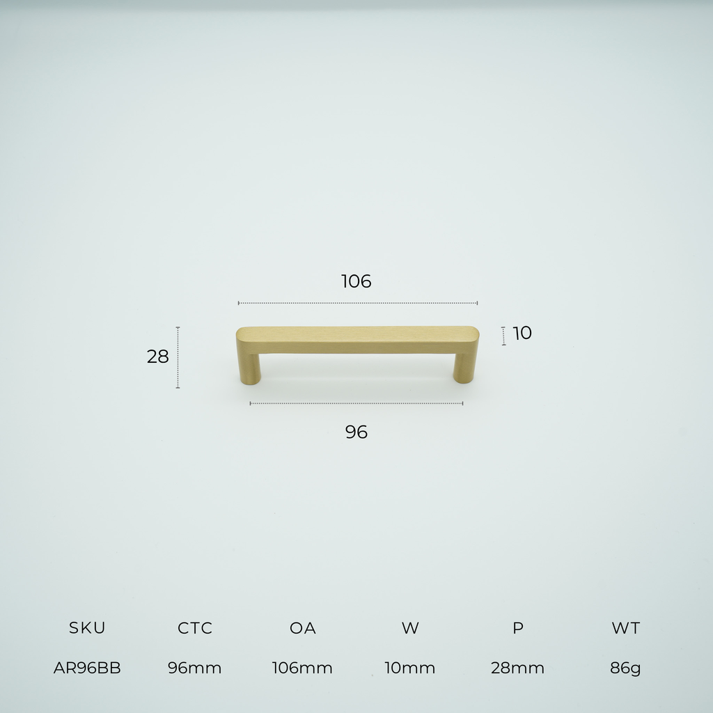 Arlo Solid Brass Cabinet Handle