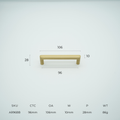 Arlo Solid Brass Cabinet Handle