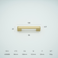 Axis Solid Brass Cabinet Handle