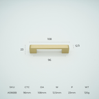 Axis Solid Brass Cabinet Handle