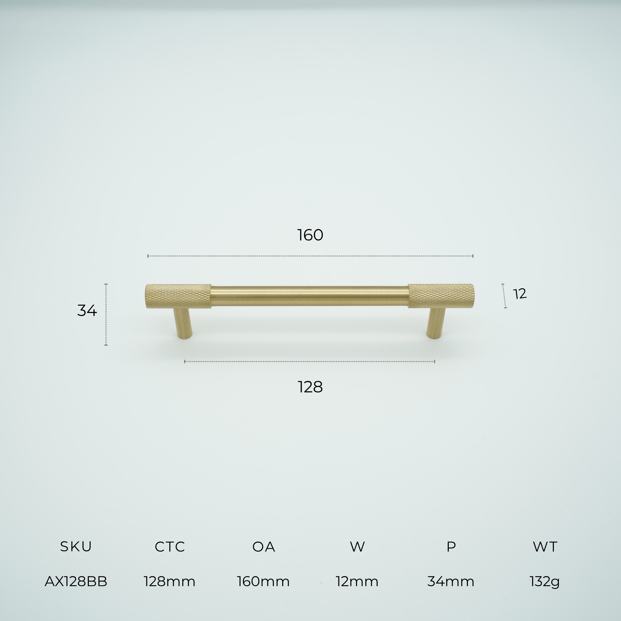 Apex Solid Brass Cabinet Handle