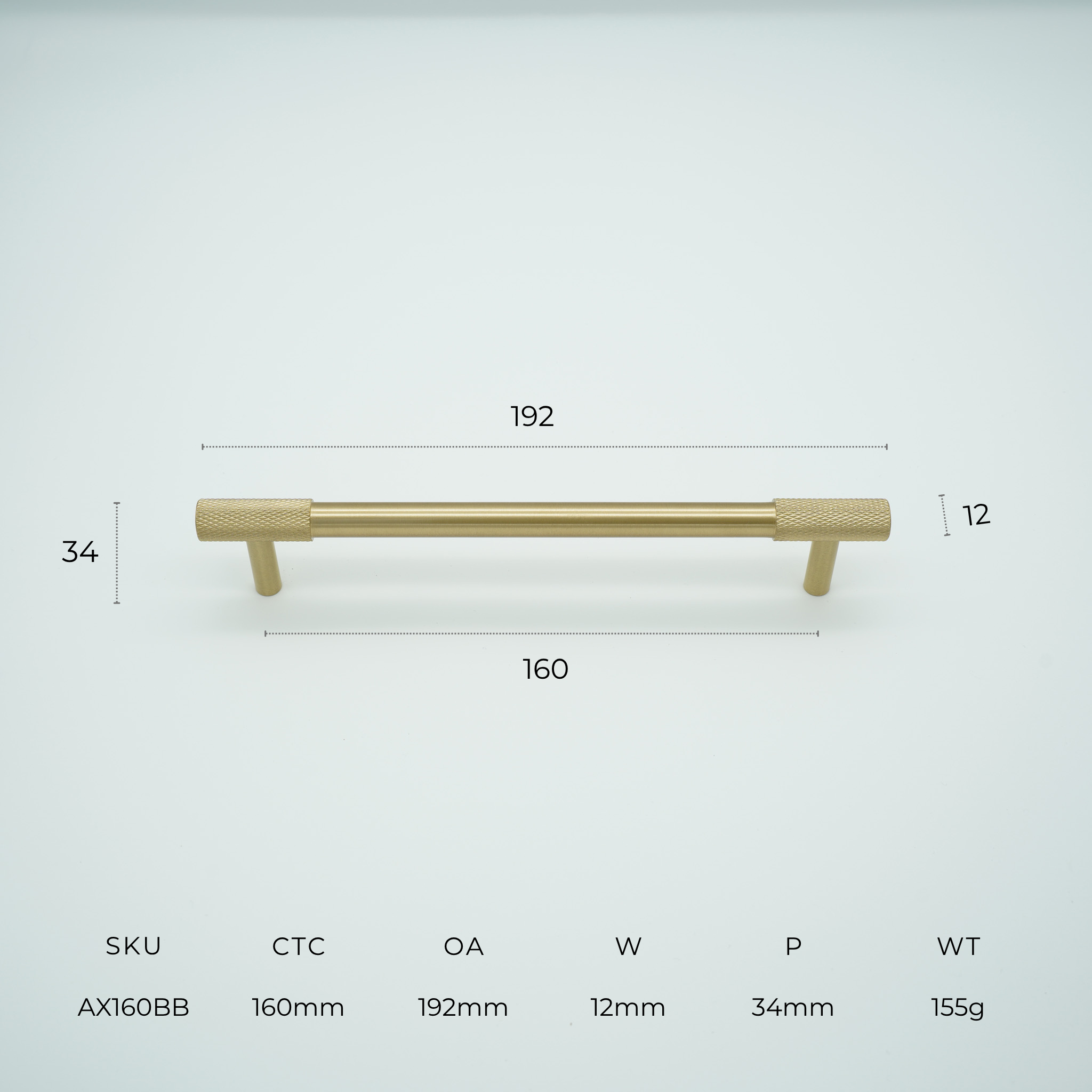 Apex Solid Brass Cabinet Handle
