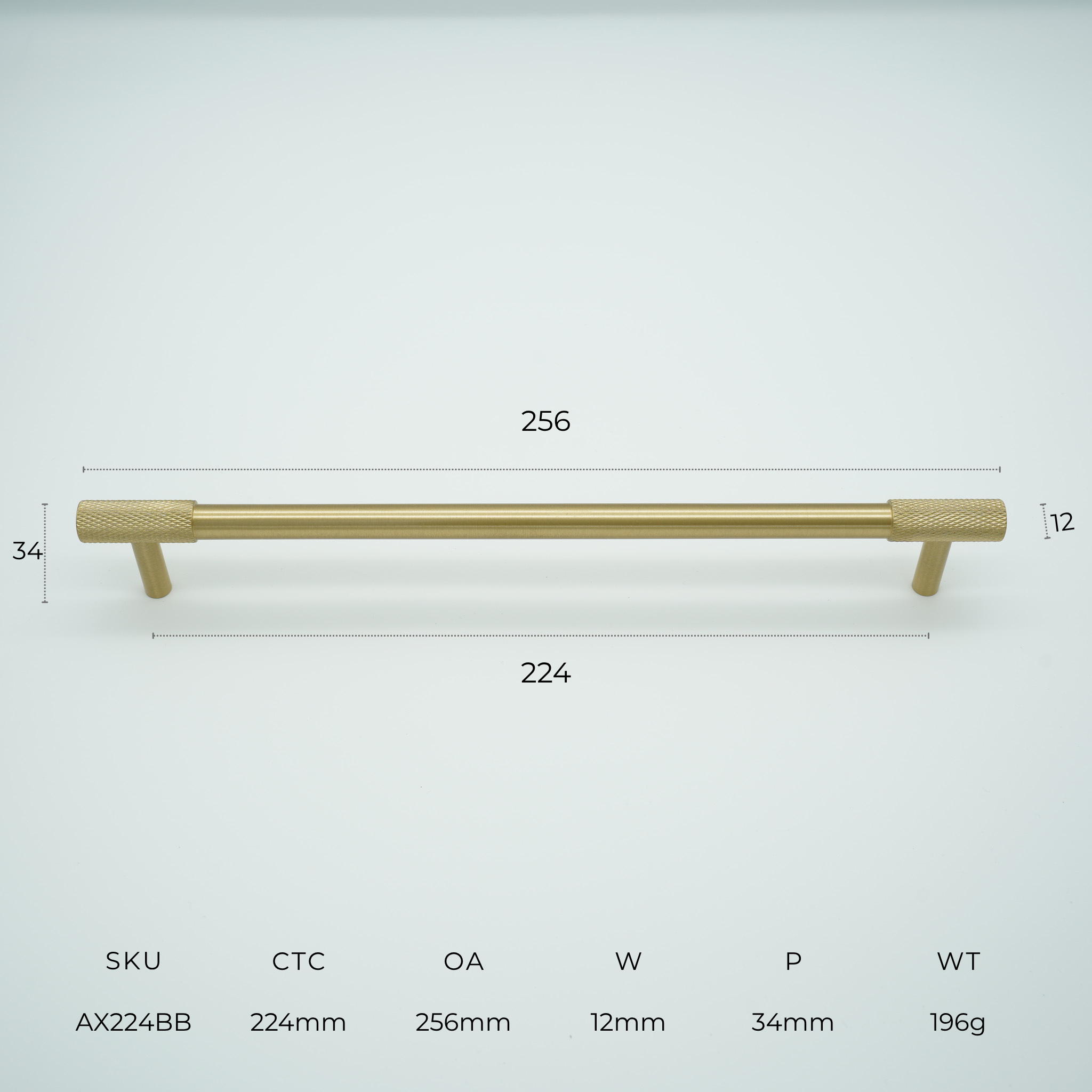 Apex Solid Brass Cabinet Handle
