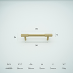 Apex Solid Brass Cabinet Handle