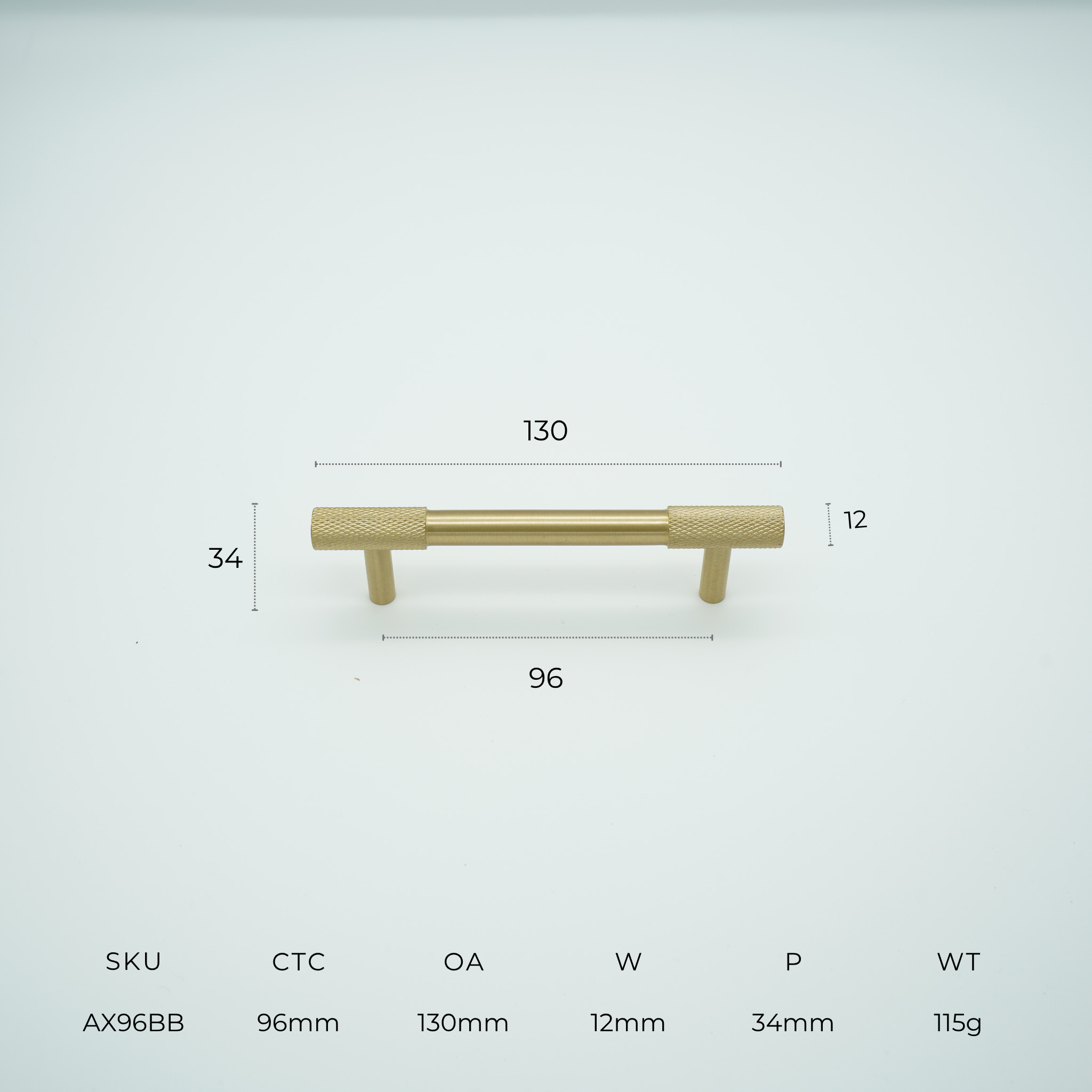 Apex Solid Brass Cabinet Handle