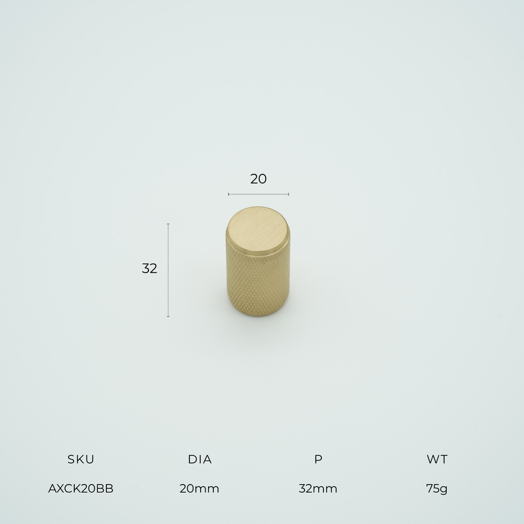 Apex Cylinder Knob Solid Brass Cabinet Knob