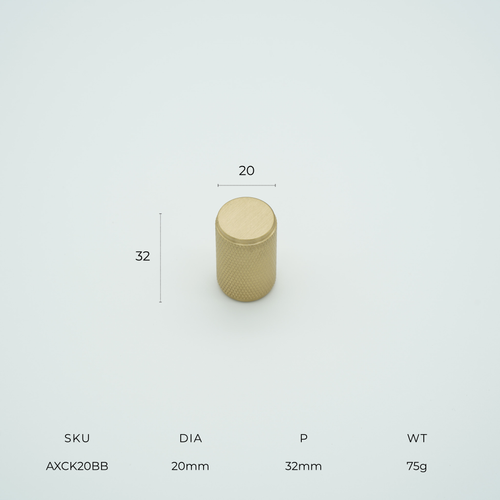 Apex Cylinder Knob Solid Brass Cabinet Knob