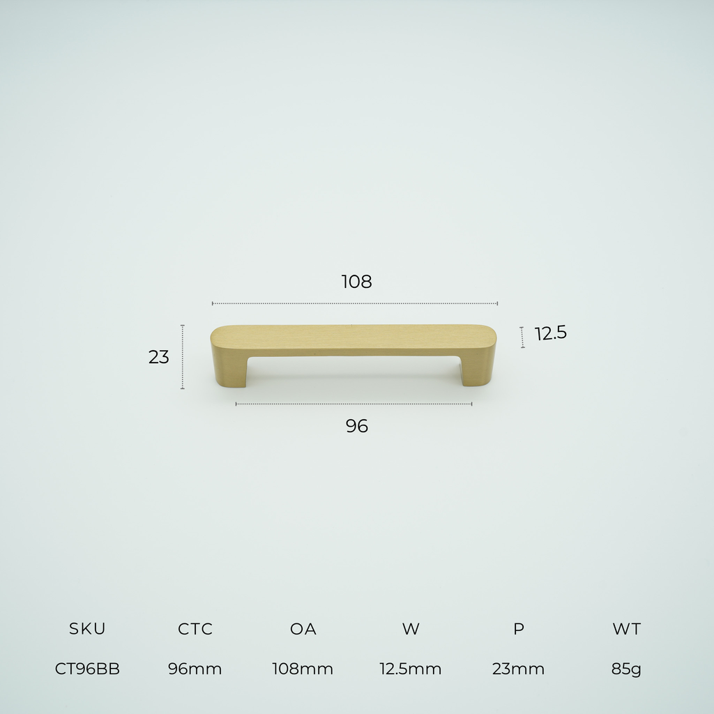 Contour Solid Brass Cabinet Handle