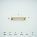 Contour Solid Brass Cabinet Handle
