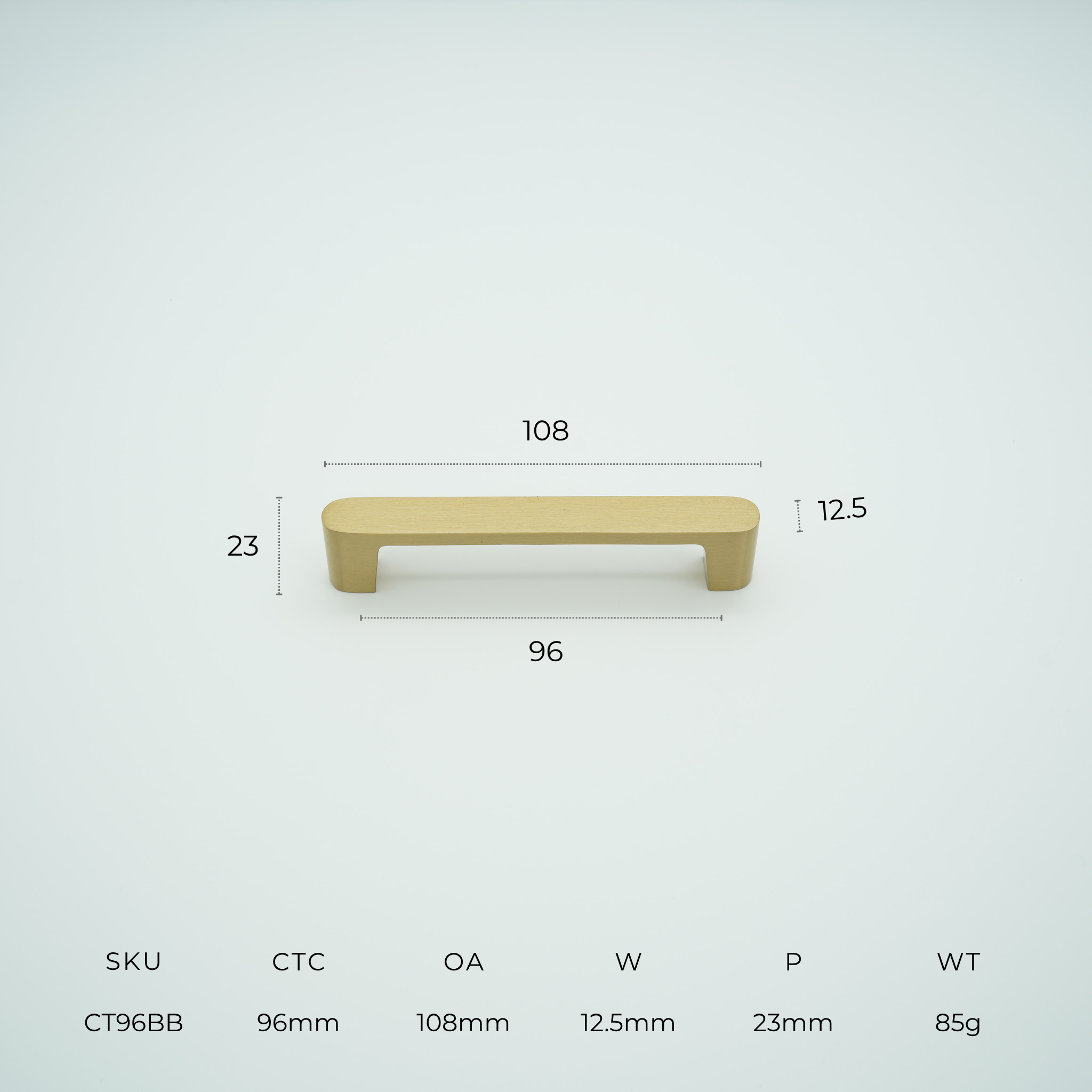 Contour Solid Brass Cabinet Handle