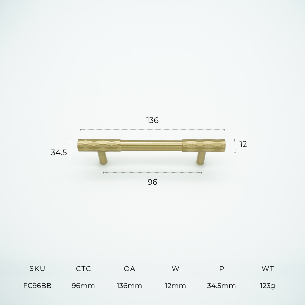 Facet Solid Brass Cabinet Handle