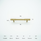 Facet Solid Brass Cabinet Handle