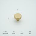 Facet Round Knob Solid Brass Cabinet Knob