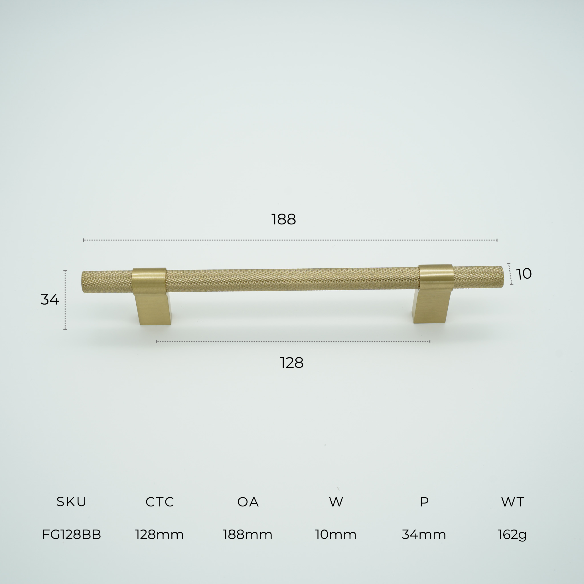 Forge Solid Brass Cabinet Handle