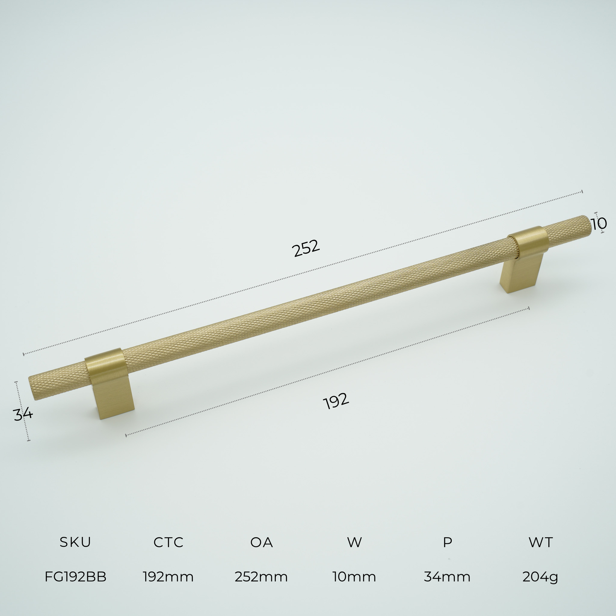 Forge Solid Brass Cabinet Handle
