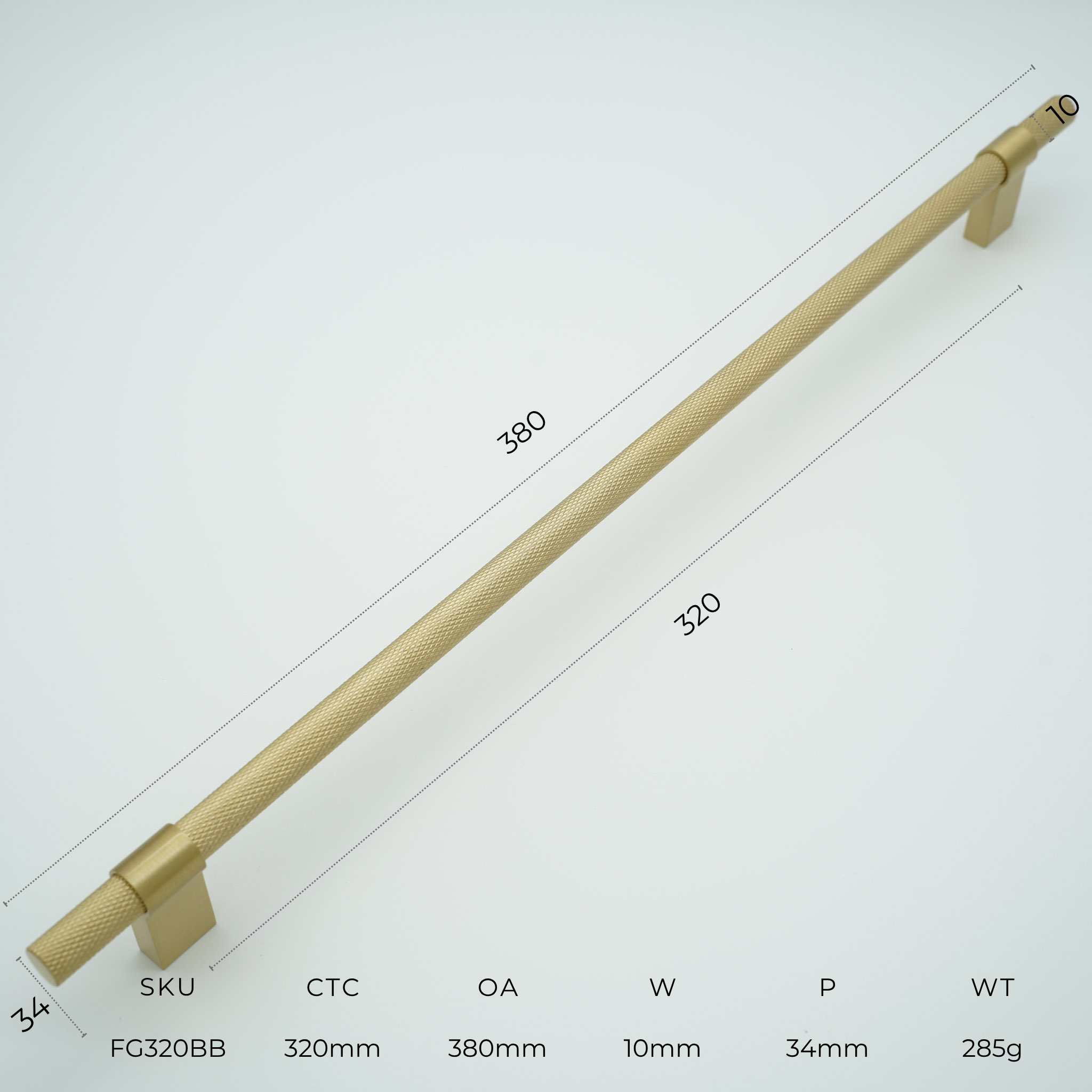 Forge Solid Brass Cabinet Handle