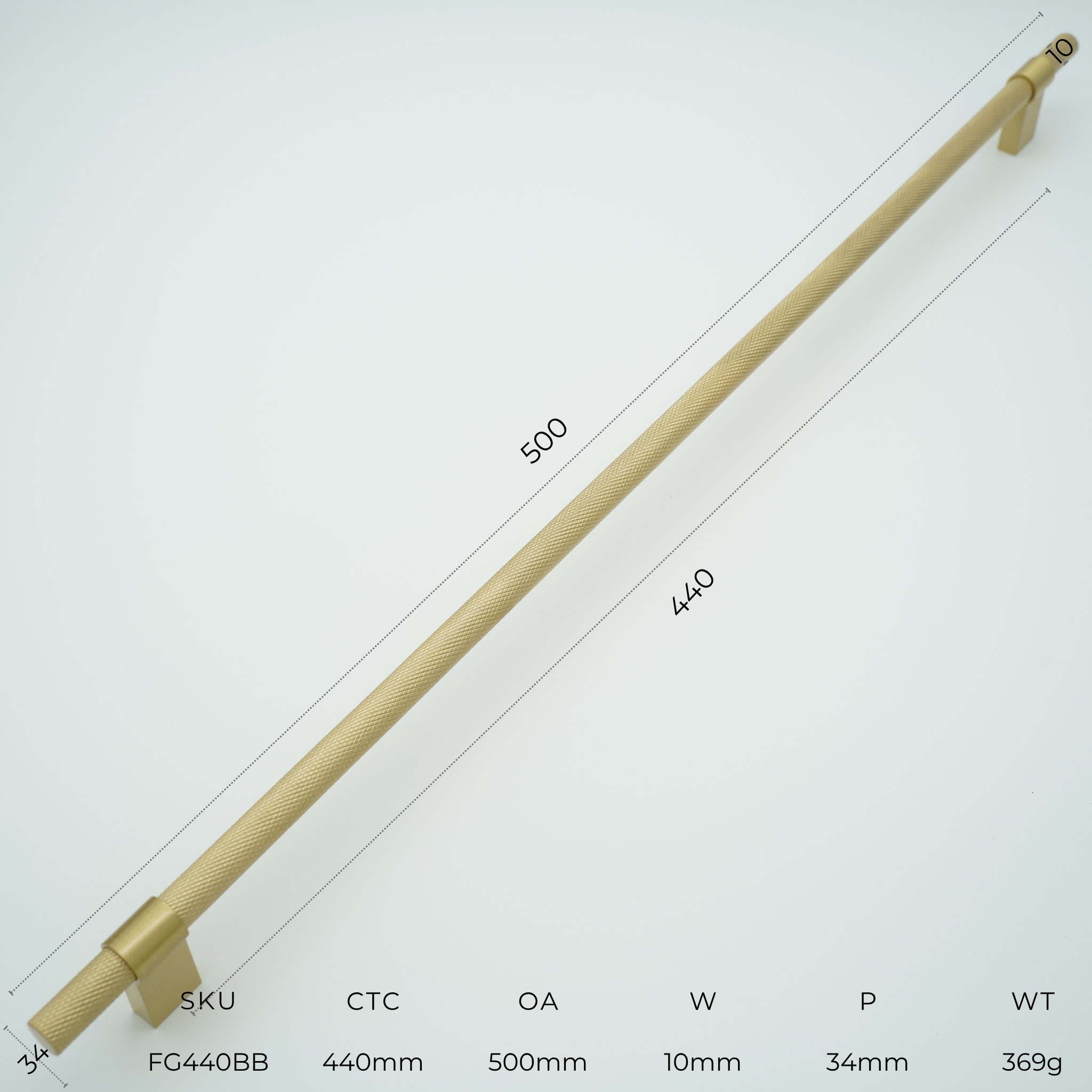 Forge Solid Brass Cabinet Handle