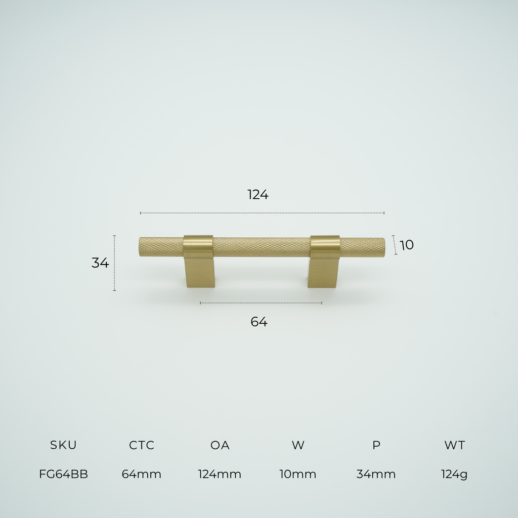 Forge Solid Brass Cabinet Handle