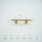 Forge Solid Brass Cabinet Handle