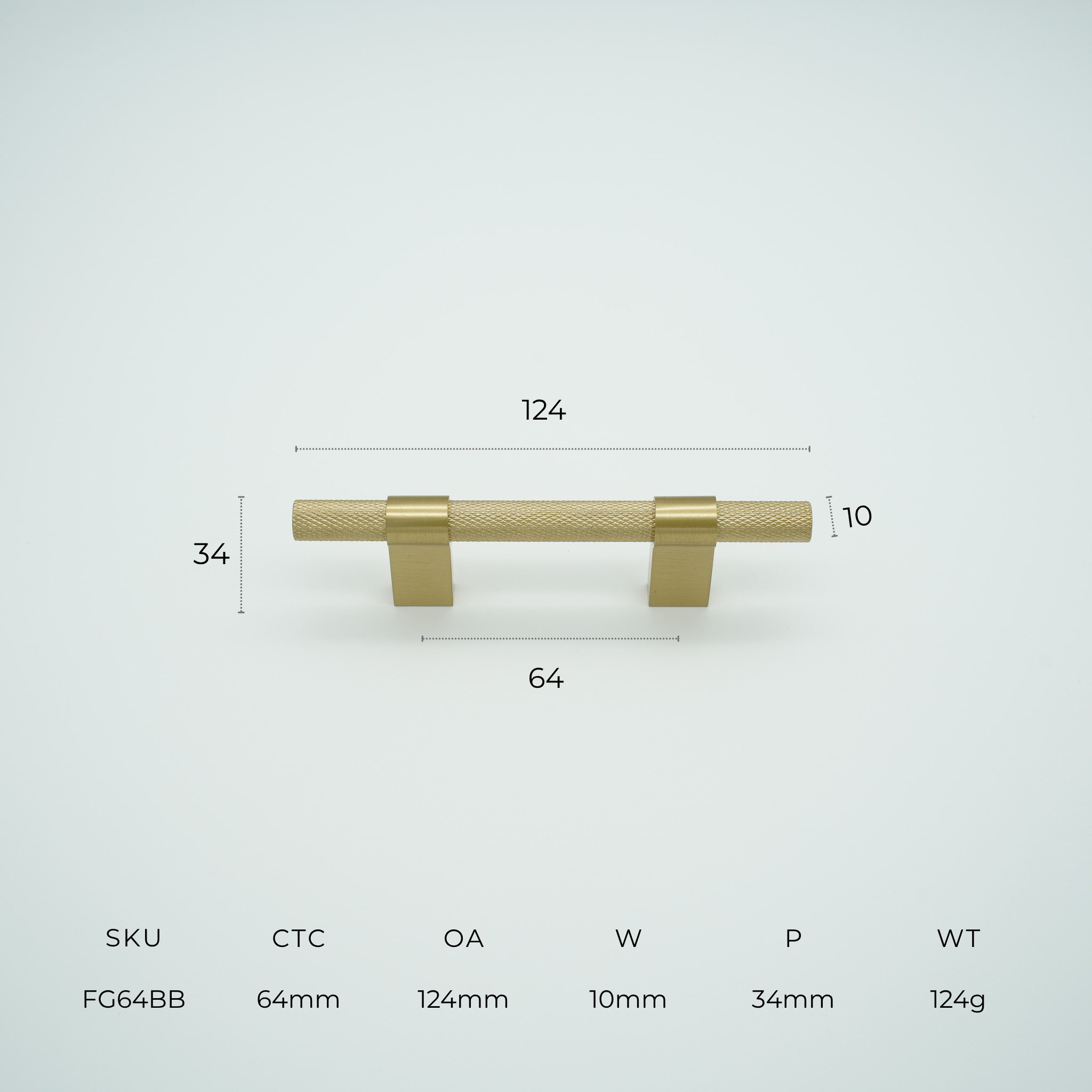 Forge Solid Brass Cabinet Handle