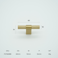 Forge T-Bar Knob Solid Brass Cabinet Knob