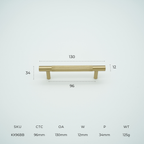Knox Knurled Solid Brass Cabinet Handle