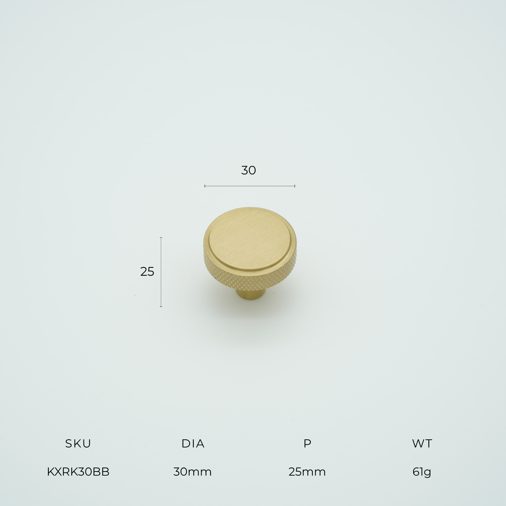 Knox Round Knob Solid Brass Cabinet Knob