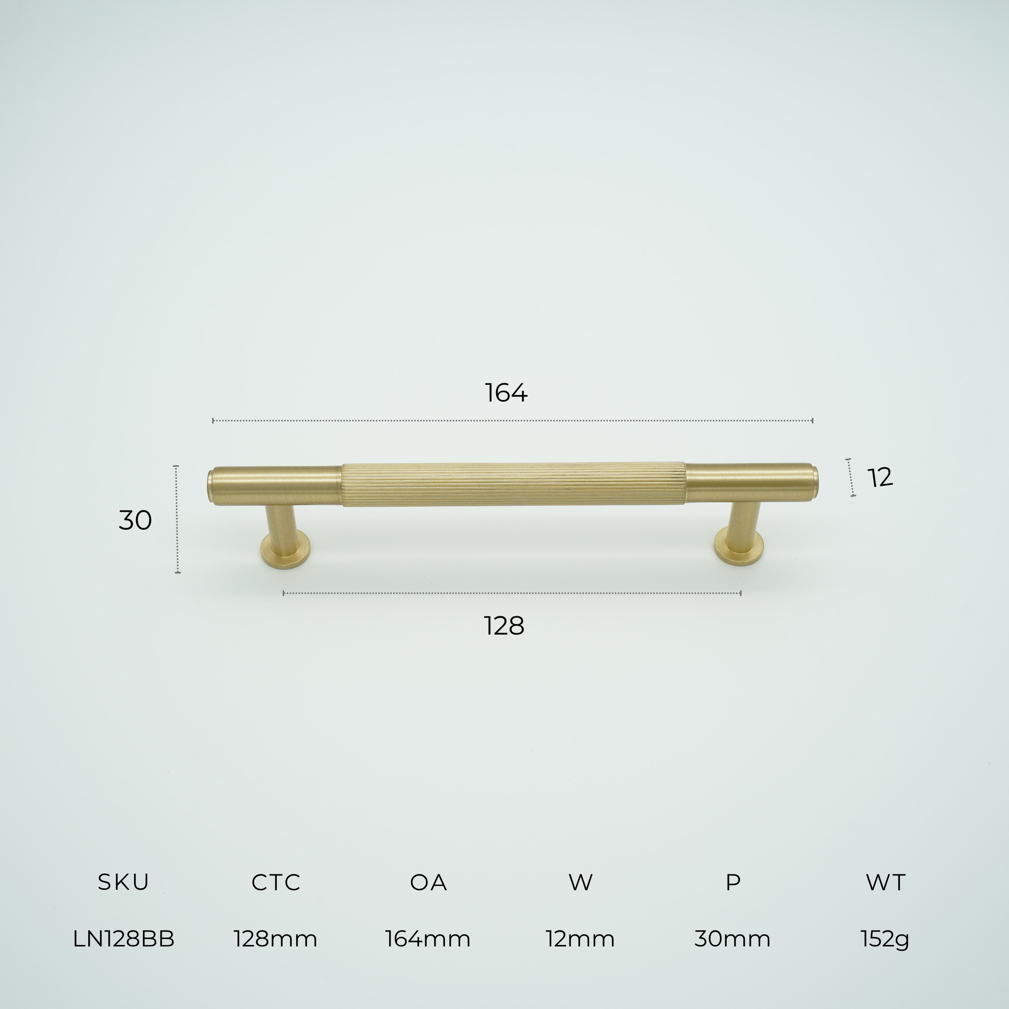 Linea Solid Brass Cabinet Handle