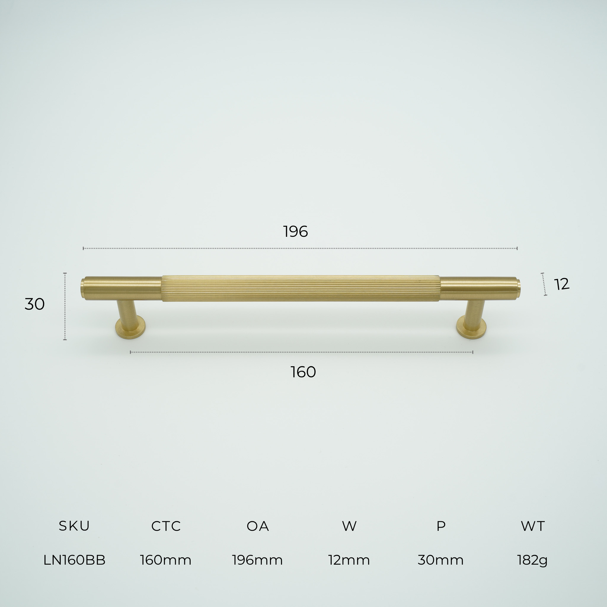 Linea Solid Brass Cabinet Handle
