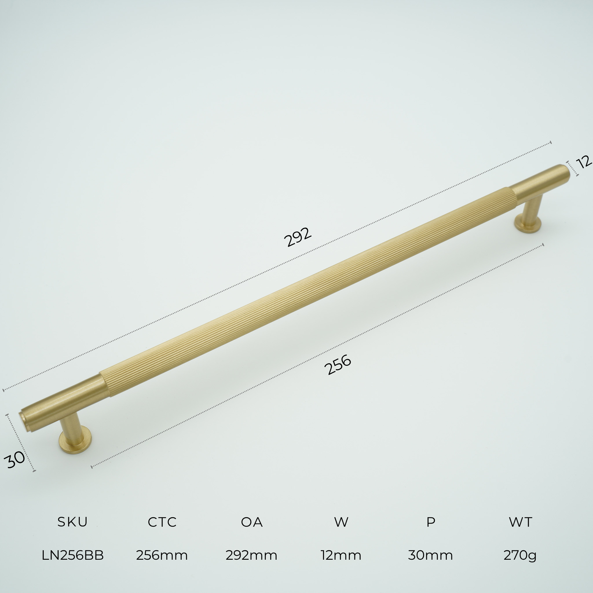 Linea Solid Brass Cabinet Handle