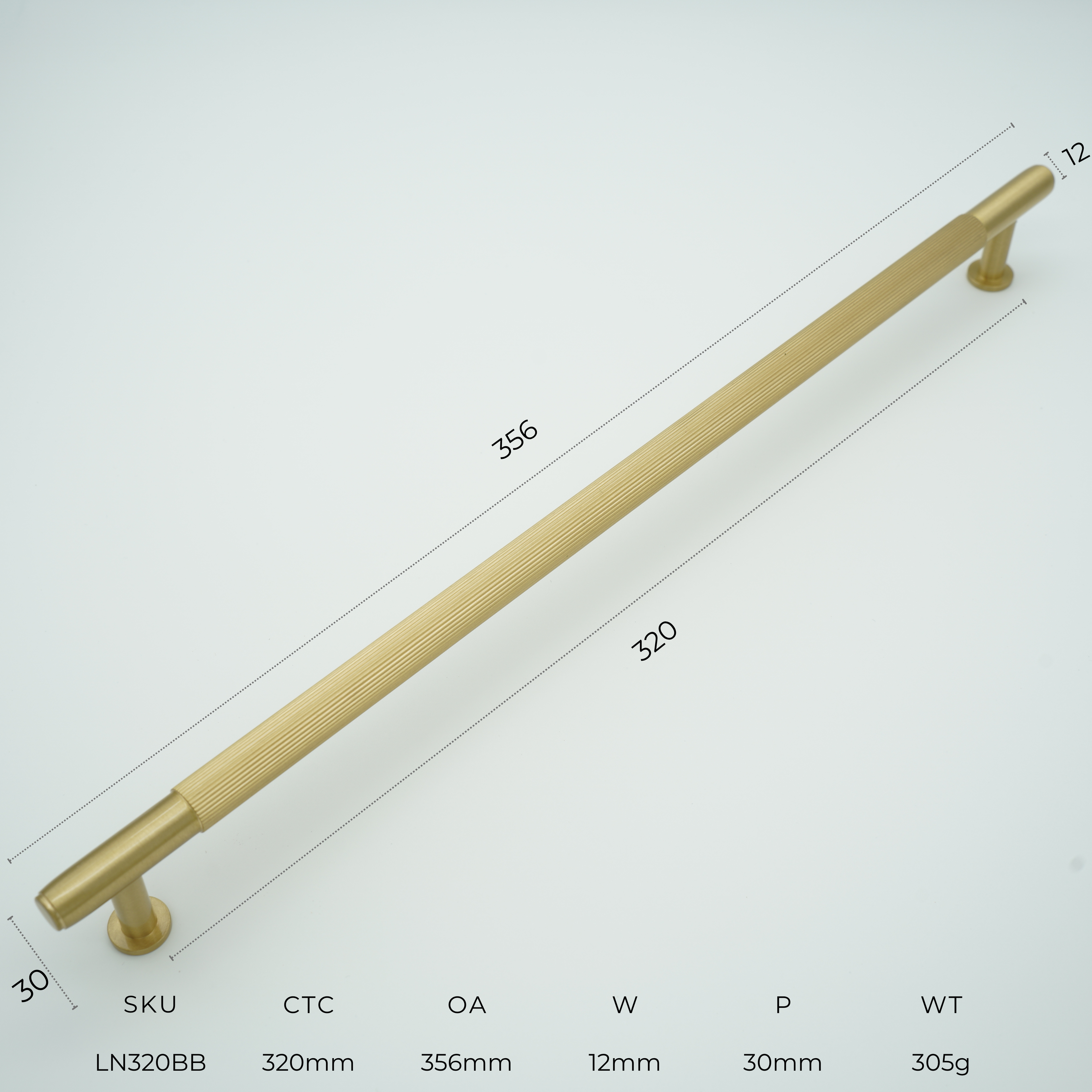 Linea Solid Brass Cabinet Handle