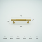 Linea Solid Brass Cabinet Handle