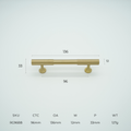 Ridge Solid Brass Cabinet Handle