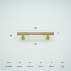 Ridge Solid Brass Cabinet Handle