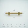 Vento Solid Brass Cabinet Handle