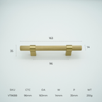 Vento Solid Brass Cabinet Handle
