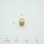 Vento Cylinder Knob Solid Brass Cabinet Knob