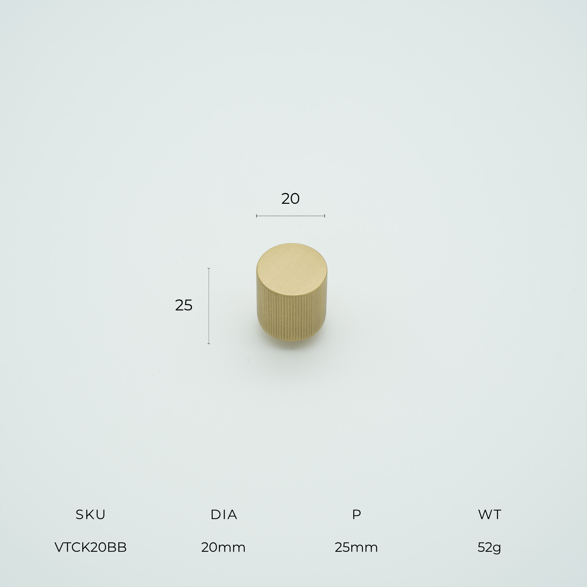 Vento Cylinder Knob Solid Brass Cabinet Knob